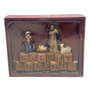 st. nicholas square silent night block Christmas figurine baby Jesus READ NEW